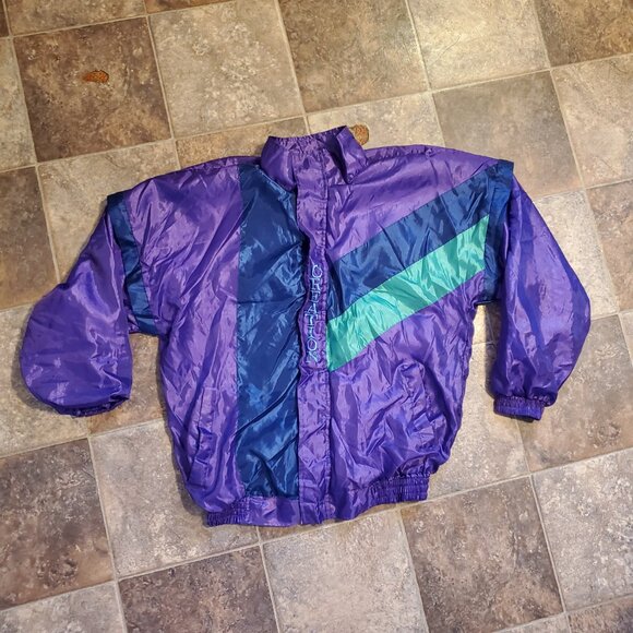 Vintage 80s Creation Women's Purple Parachute Pants Jacket Set Size XL - Picture 14 of 16